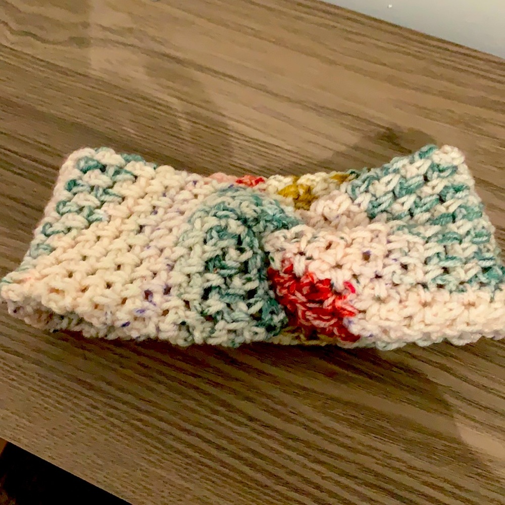 This is a handmade crochet headband. It is warm and thick.